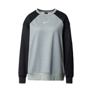 NIKE Sportovní mikina 'Therma'  šedá / černá / stříbrná