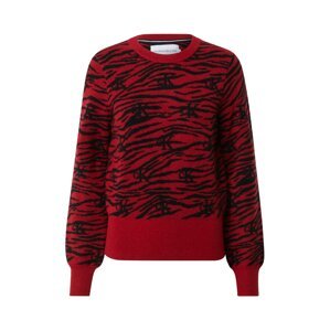 Calvin Klein Jeans Pullover 'ZEBRA'  černá / červená