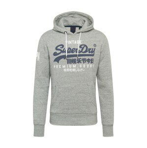 Superdry Mikina  šedá / bílá / chladná modrá