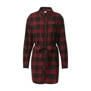 Tommy Jeans Košilové šaty 'FLANNEL'  červená / černá