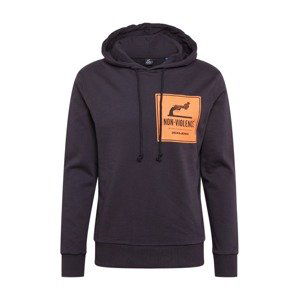 JACK & JONES Mikina 'NONVIOLENCE'  černá / oranžová