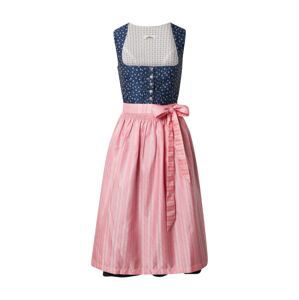 ALMSACH Dirndl  pink / tmavě modrá / bílá / stříbrná