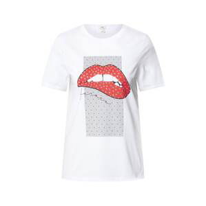 River Island Tričko 'LIPS HEATSEAL'  bílá / červená