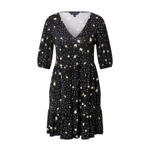 Dorothy Perkins Kleid 'Black Ditsy'  černá / bílá / zelená