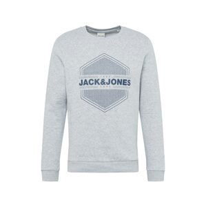 JACK & JONES Mikina 'INDEPENDENT'  šedý melír / marine modrá