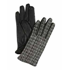PIECES Prstové rukavice  béžová / černá / bílá