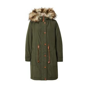 VILA Zimní kabát 'FLAVIA'  béžová / tmavě zelená