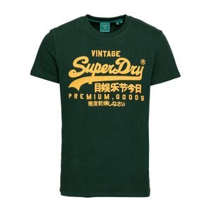 Superdry Tričko  zlatě žlutá / tmavě zelená