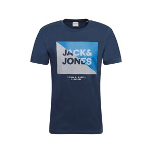 JACK & JONES Tričko 'LAMBO'  námořnická modř / bílá