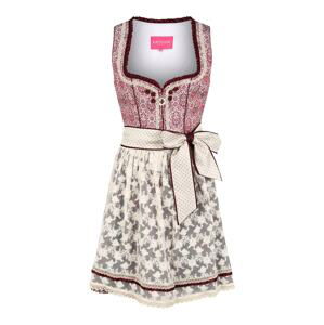 Krüger Madl Dirndl  bordó / šedá / bílá