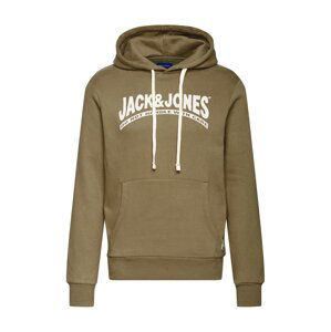 Jack & Jones Plus Mikina  zelená / bílá