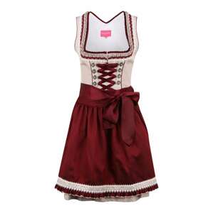 Krüger Madl Dirndl  červená / starorůžová / bílá