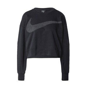 NIKE Sportovní mikina  černá / stříbrná