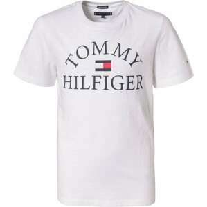 TOMMY HILFIGER Tričko  bílá / kobaltová modř / červená