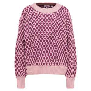 MYMO Maxi svetr  růžová / hnědá
