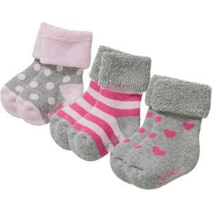 STERNTALER Ponožky  šedá / růžová / pink