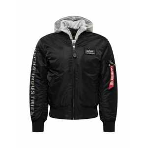 ALPHA INDUSTRIES Přechodná bunda 'MA-1 D-Tec SE'  černá / šedá / bílá / červená