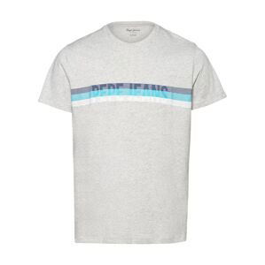 Pepe Jeans T-Shirt 'MARKE'  šedý melír / bílá / marine modrá / světlemodrá
