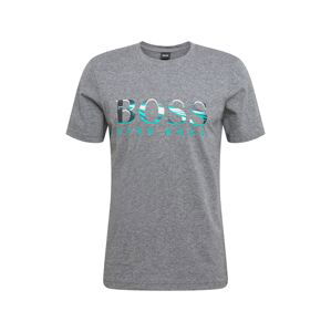 BOSS ATHLEISURE Tričko  šedá / modrá