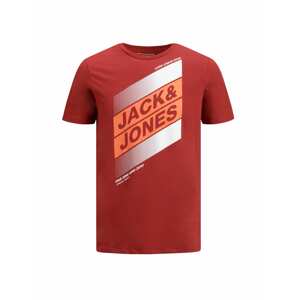 JACK & JONES Tričko  červená / oranžová / bílá