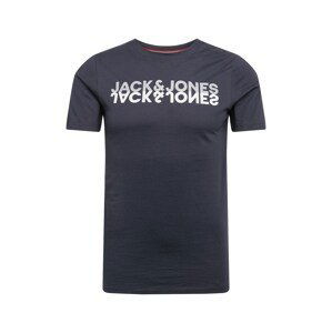 JACK & JONES Tričko  námořnická modř / světle šedá / bílá