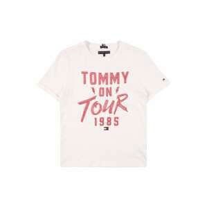 TOMMY HILFIGER Tričko 'TOMMY ON TOUR'  bílá / červený melír