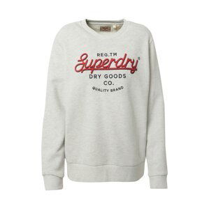 Superdry Mikina  světle šedá / červená / černá