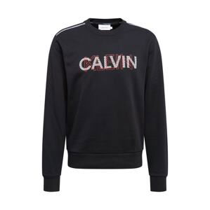 Calvin Klein Mikina  černá / bílá / tmavě oranžová