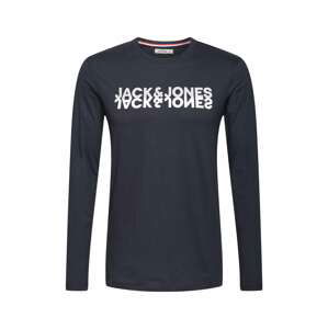 JACK & JONES Tričko  námořnická modř / bílá / světle šedá