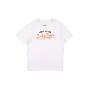 Jack & Jones Junior Tričko 'Neon'  námořnická modř / oranžová / bílá