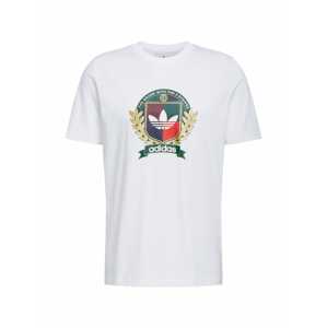 ADIDAS ORIGINALS Tričko 'College Crest'  bílá / zlatě žlutá / světle červená / vínově červená / jedle