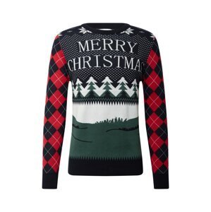 Kronstadt Svetr 'Ugly X-mas Merry Christmas'  bílá / červená / zelená / černá