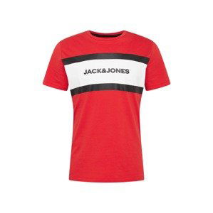 JACK & JONES Tričko  krvavě červená / bílá / černá