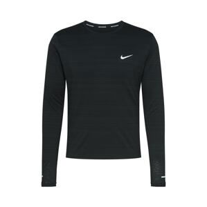 NIKE Funkční tričko 'Miler'  černá / bílá