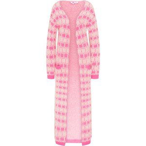 MYMO Pletený kabátek  pink / barva bílé vlny