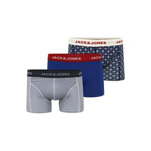 JACK & JONES Boxerky  modrá / bílá / tmavě červená