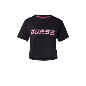 GUESS Tričko  černá / pink / bílá