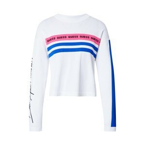 GUESS Langarmshirt  bílá / modrá / pink
