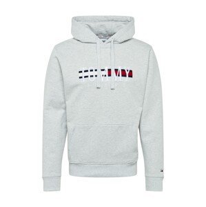 Tommy Jeans Sweatshirt 'TIMELESS'  šedý melír / námořnická modř / bílá / červená