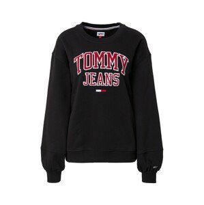 Tommy Jeans Mikina 'Collegiate'  černá / bílá / červená