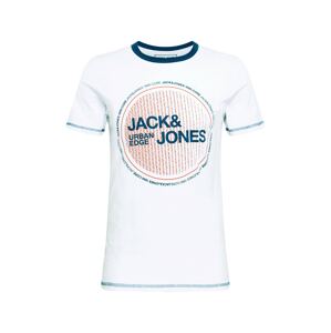 JACK & JONES Tričko  bílá / marine modrá / červená