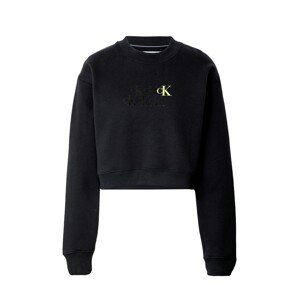 Calvin Klein Jeans Mikina  světle žlutá / černá