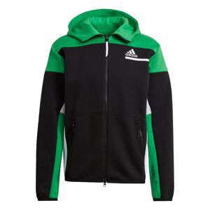 ADIDAS PERFORMANCE Sportovní mikina  černá / zelená / bílá