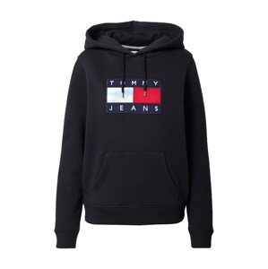 Tommy Jeans Mikina  červená / černá / bílá