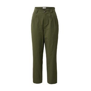 minimum Kalhoty se sklady v pase 'Agnesa 7427'  tmavě zelená