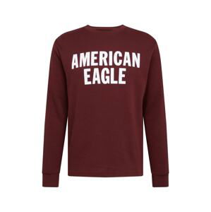 American Eagle Tričko  burgundská červeň / bílá