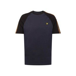 Lyle & Scott Tričko  tmavě modrá / černá / karamelová