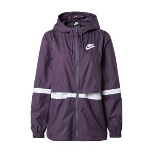 Nike Sportswear Přechodná bunda  tmavě fialová / bílá