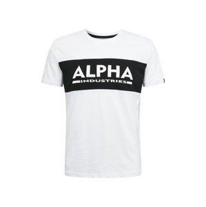 ALPHA INDUSTRIES Tričko 'Inlay'  černá / bílá