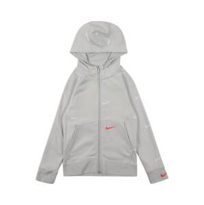 Nike Sportswear Mikina  šedá / bílá / červená